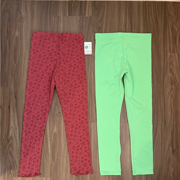 Okie Dokie Burgundy floral Patterned and Green Leggings size 5T-NWT - Picture 2 of 4